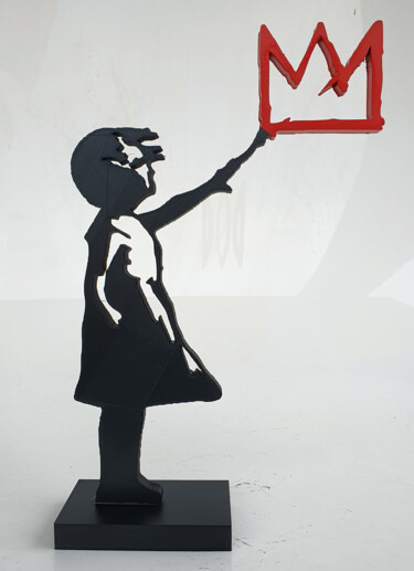 Скульптура под названием "PYB Banksy girl Bas…" - Pyb, Подлинное произведение искусства, Смола