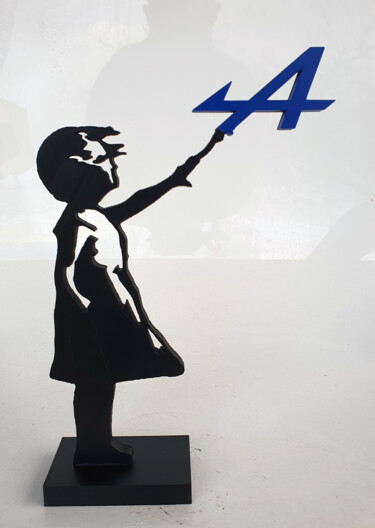 Скульптура под названием "PYB Banksy girl Alp…" - Pyb, Подлинное произведение искусства, Смола