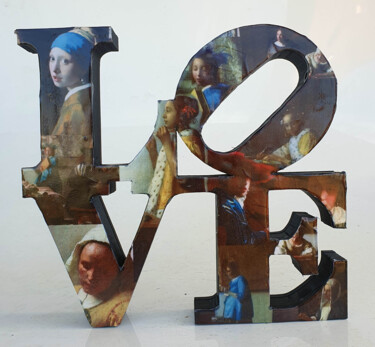 Scultura intitolato "PyB Love Vermeer, 2…" da Pyb, Opera d'arte originale, Resina