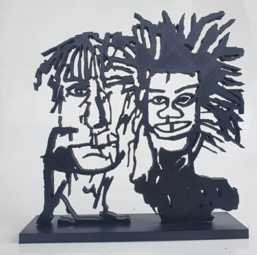 Sculpture titled "PyB Warhol & Basqui…" by Pyb, Original Artwork, Resin