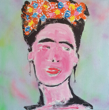 Painting titled "PyB  Frida Kahlo  2…" by Pyb, Original Artwork, Acrylic Mounted on Wood Stretcher frame