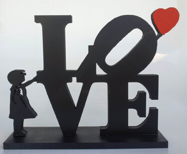 Sculpture intitulée "PyB LOVE girl Banks…" par Pyb, Œuvre d'art originale, Acrylique