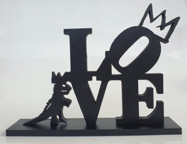 Sculptuur getiteld "PyB LOVE Basquiat…" door Pyb, Origineel Kunstwerk, Hars