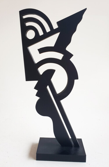 Sculpture intitulée "PyB TETE Roy Lichte…" par Pyb, Œuvre d'art originale, Acrylique