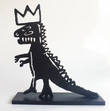 Sculpture intitulée "PYB Dinosaure Basqu…" par Pyb, Œuvre d'art originale, Résine