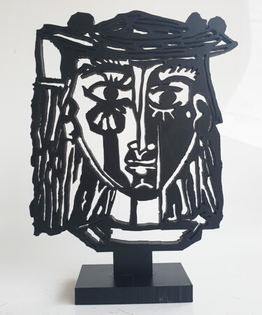 Sculptuur getiteld "PYB Girl Picasso  ,…" door Pyb, Origineel Kunstwerk, Hars