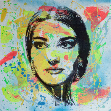 Painting titled "PyB Maria Callas ,…" by Pyb, Original Artwork, Acrylic Mounted on Wood Stretcher frame