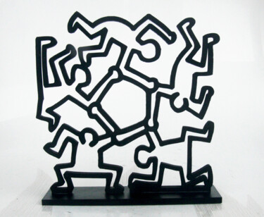 Escultura intitulada "PyB La ronde Haring…" por Pyb, Obras de arte originais, Resina
