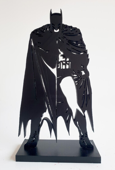Skulptur mit dem Titel "PyB Black Batman 20…" von Pyb, Original-Kunstwerk, Harz