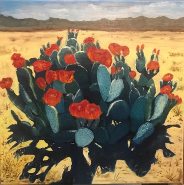 Painting titled "High desert cactus" by Steven Pynn, Original Artwork, Acrylic
