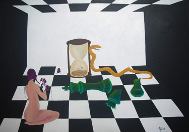 Peinture intitulée "Âme perdue" par Pythna, Œuvre d'art originale, Acrylique