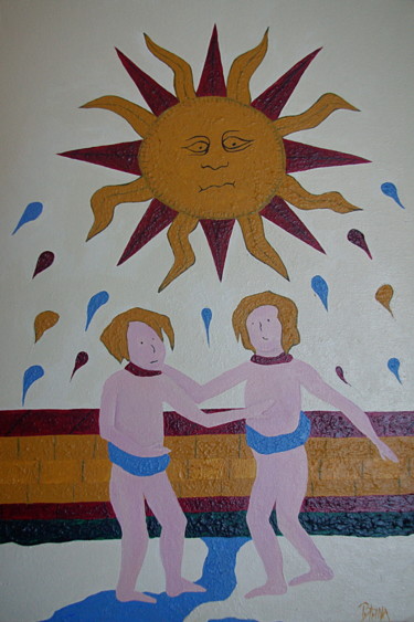 Peinture intitulée "Le Soleil" par Pythna, Œuvre d'art originale, Acrylique