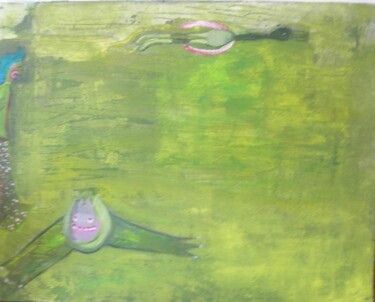 Painting titled "Flying Lambu" by Q.Mumu, Original Artwork