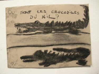 Painting titled "Ou sont les crocodi…" by Q.Mumu, Original Artwork