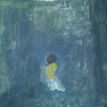 Painting titled "Personnage aux lèvr…" by Q.Mumu, Original Artwork