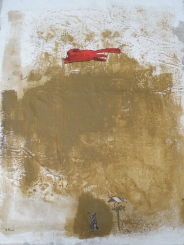 Painting titled "Red Flying Marmot i…" by Q.Mumu, Original Artwork