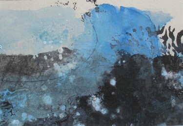 Schilderij getiteld "Onstuimige zee" door Q.Mumu, Origineel Kunstwerk