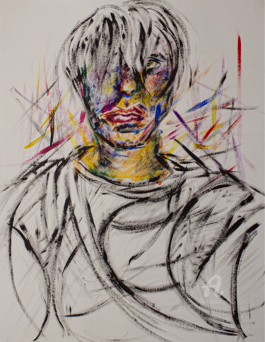 Peinture intitulée "Self Portrait D" par Quentin Esseiva, Œuvre d'art originale, Acrylique
