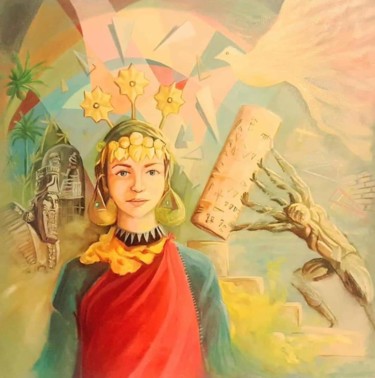 Painting titled "Symboles de la civi…" by Aram Qas, Original Artwork, Oil