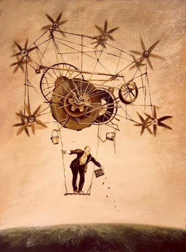 Pittura intitolato "Voyage dans le temps" da Aram Qas, Opera d'arte originale, Acrilico