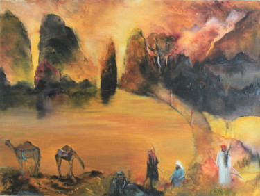 Painting titled "King of the Valley" by Vera Derevyanko, Original Artwork, Oil Mounted on Wood Panel