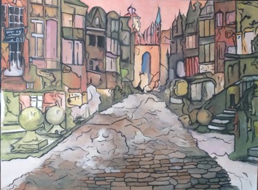 Painting titled "Gdansk" by Vera Derevyanko, Original Artwork, Watercolor