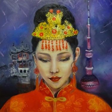 Painting titled "The Soul of Shanghai" by Vera Utekhina, Original Artwork, Oil