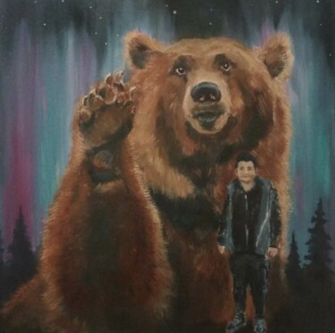 Картина под названием "Сохрани меня, Медве…" - Vera Utekhina, Подлинное произведение искусства, Масло