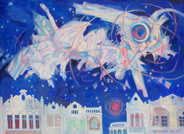 绘画 标题为“老街仲夏夜之梦110x80cm.201…” 由其彪 陈, 原创艺术品