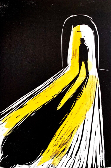 Pintura intitulada "《无能为力的鸟》之四" por 齐利涛, Obras de arte originais, Scratchboard