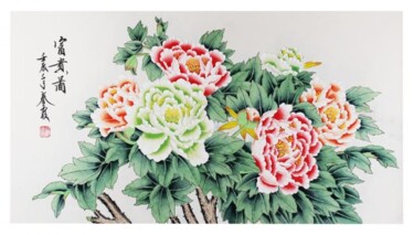绘画 标题为“Blossom riches and…” 由Qin, 原创艺术品, 油
