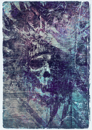 Arts numériques intitulée "The skull no. 1" par Qlstuff.Limited, Œuvre d'art originale, Peinture numérique