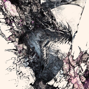 Arts numériques intitulée "Dragon No.002 v01 22" par Qlstuff.Limited, Œuvre d'art originale, Peinture numérique