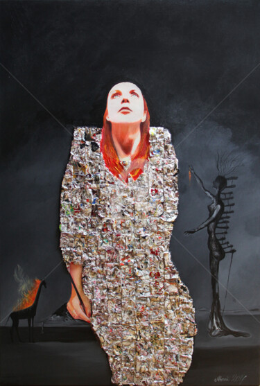 Peinture intitulée "selfportrait" par Agnieszka Boron, Œuvre d'art originale