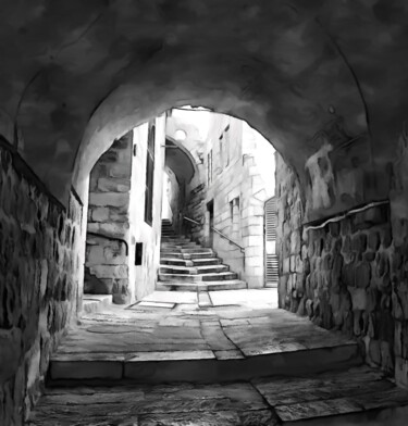 Grafika cyfrowa / sztuka generowana cyfrowo zatytułowany „Jerusalem Dreamscape” autorstwa J.A. Quattro (Qu4ttroStudio), Oryg…