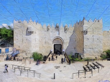 Arte digitale intitolato "Damascus Gate Gleam…" da J.A. Quattro (Qu4ttroStudio), Opera d'arte originale, Fotografia non mani…
