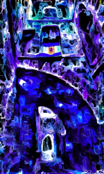 Digitale Kunst getiteld "Royal Blue Lioness" door J.A. Quattro (Qu4ttroStudio), Origineel Kunstwerk, Niet gemanipuleerde fot…