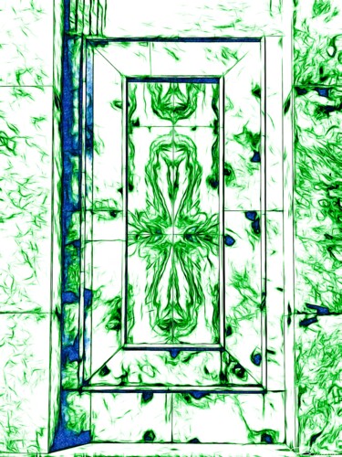Digitale Kunst mit dem Titel "Blue Green Moriah M…" von J.A. Quattro (Qu4ttroStudio), Original-Kunstwerk, Nicht bearbeitete…
