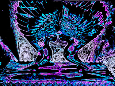Arte digitale intitolato "Neon Cherubim" da J.A. Quattro (Qu4ttroStudio), Opera d'arte originale, Fotografia non manipolata