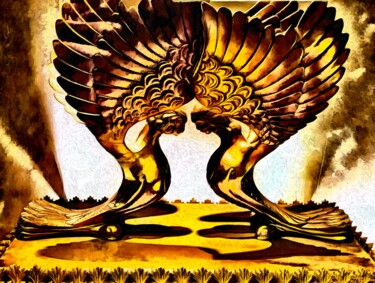 Digitale Kunst mit dem Titel "Golden Cherubim" von J.A. Quattro (Qu4ttroStudio), Original-Kunstwerk, Nicht bearbeitete Fotog…