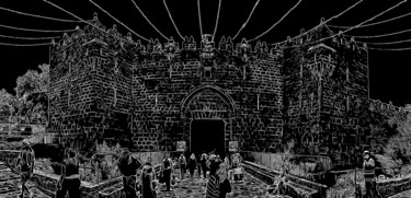 Digital Arts titled "Damascus Gate Black…" by J.A. Quattro (Qu4ttroStudio), Original Artwork, Non Manipulated Photography