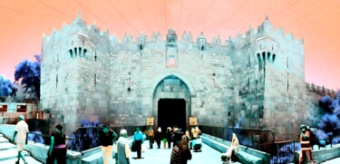 Arte digital titulada "Damascus Gate Pink…" por J.A. Quattro (Qu4ttroStudio), Obra de arte original, Fotografía no manipulada