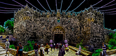 Arts numériques intitulée "Damascus Gate Laven…" par J.A. Quattro (Qu4ttroStudio), Œuvre d'art originale, Photographie non m…