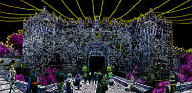 Digital Arts titled "Damascus Gate Gold…" by J.A. Quattro (Qu4ttroStudio), Original Artwork, Non Manipulated Photography