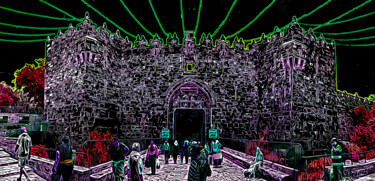 Grafika cyfrowa / sztuka generowana cyfrowo zatytułowany „Damascus Gate Green…” autorstwa J.A. Quattro (Qu4ttroStudio), Oryg…
