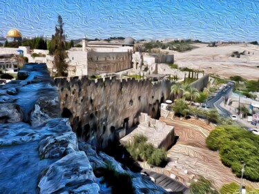 Grafika cyfrowa / sztuka generowana cyfrowo zatytułowany „Temple Mount, Jerus…” autorstwa J.A. Quattro (Qu4ttroStudio), Oryg…