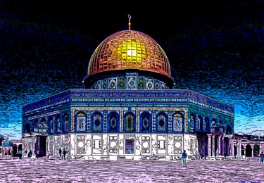 Arte digitale intitolato "Dome of the Rock Pa…" da J.A. Quattro (Qu4ttroStudio), Opera d'arte originale, Fotografia non mani…