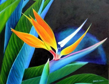 Painting titled "Heliconia" by Quadrisanti, Original Artwork