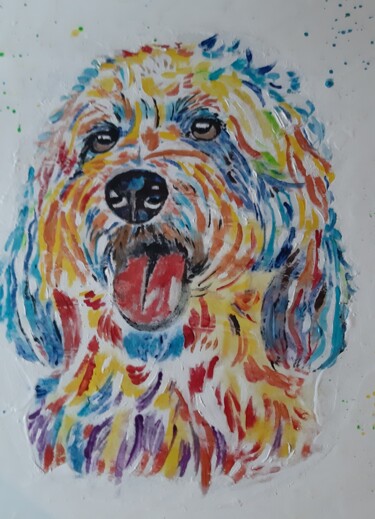 Painting titled "Toby" by Carola Victoria Quander, Original Artwork, Acrylic