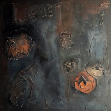 Картина под названием "Rustic Abstract Art…" - Queennoble Dr. Elle Ramirez, Подлинное произведение искусства, Акрил